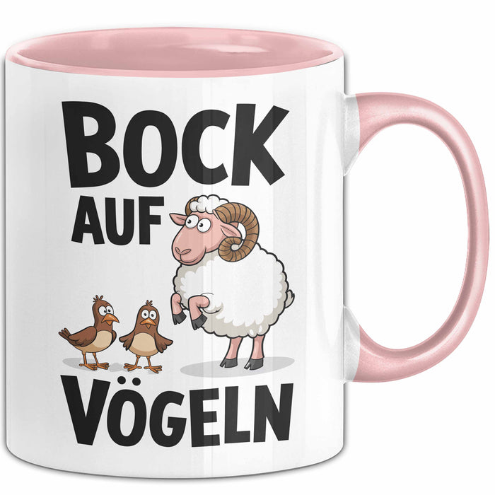 Lustige Tasse Geschenk Bock Auf Voegeln Geschenkidee Witzig Erwachsene Rosa Trendation