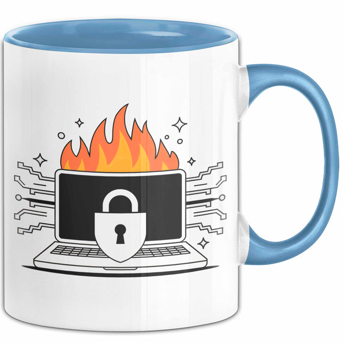 Cybersecurity Experte Tasse Geschenk Lustige Geschenkidee Spruch Für Sicherheits Profis Blau Trendation