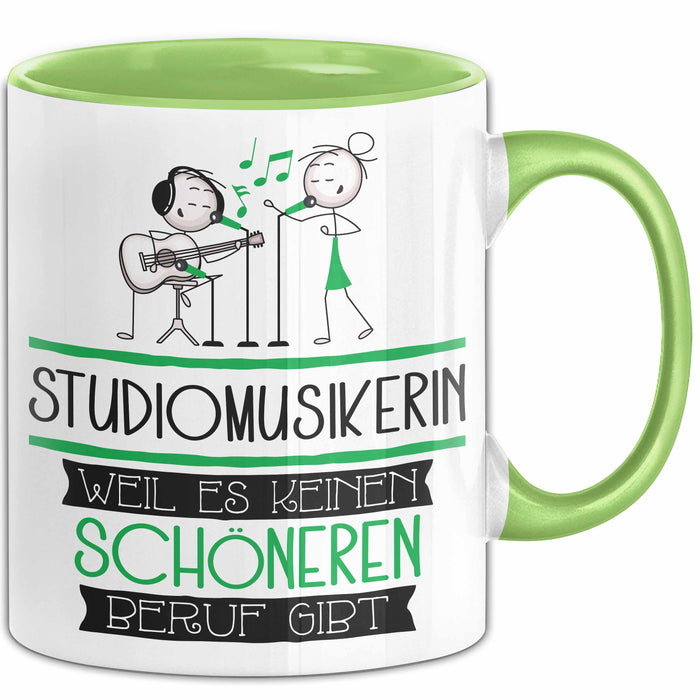 Studiomusikerin Weil Es Keinen Schöneren Beruf Gibt Tasse Geschenk für Eine Studiomusikerin Lustig Grün Trendation