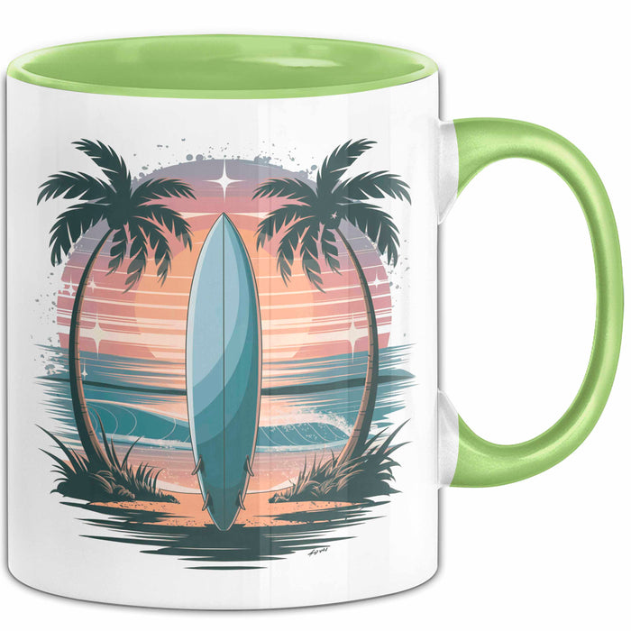 Surfer Tasse Geschenk Lustige Geschenkidee Spruch Für Wellen Jäger Grün Trendation