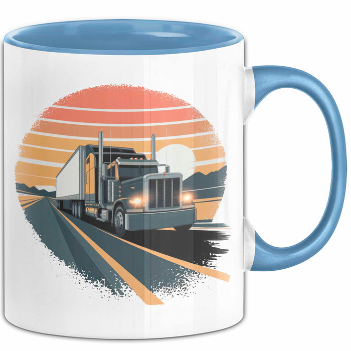 Lkw Fahrer Tasse Geschenkidee Fernfahrer Lustiger Spruch Geschenkidee Lustig Blau Trendation