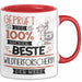 Beste Wildtierforscherin Der Welt Tasse Geschenk für Eine Wildtierforscherin Geprüft Und Sicher Geschenkidee Geburtstag Weihnachten Rot Trendation