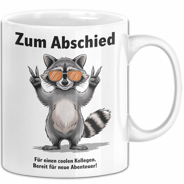 Büroarbeit Kollege Abschied Tasse Geschenk Lustige Geschenkidee Spruch Zum Abschied Für Einen Coolen Kollegen Weiß Trendation