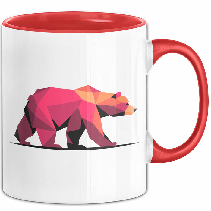 Bär Tierliebhaber Tasse Geschenk Lustige Geschenkidee Spruch Rot Trendation