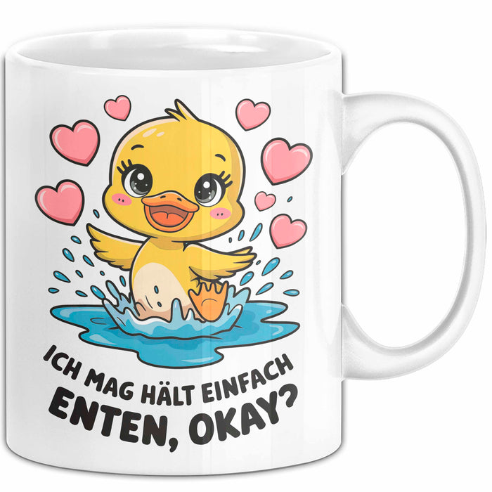 Quietscheente Tier Tasse Geschenk Lustige Geschenkidee Spruch Ich Mag Halt Einfach Enten, Ok Weiß Trendation