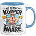 Glatzkopf Männer Tasse Geschenkidee Du Brauchst Keine Haare Blau Trendation