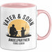 Angeln Fischer Vater Sohn Tasse Becher Geschenk Lustige Geschenkidee Spruch Vater & Sohn Angelpartner Fürs Leben Rosa Trendation
