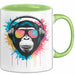 DJ Affe mit Sonnenbrille Tasse Becher Geschenk Lustige Geschenkidee Spruch Grün Trendation