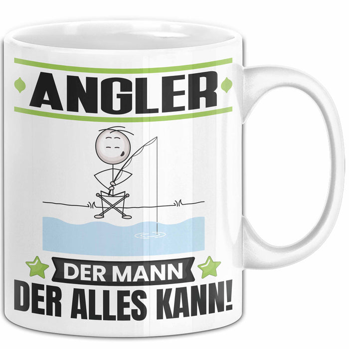 Angler Tasse Geschenk für Angler Der Mann Der Alles Kann Geschenkidee zum Geburtstag Weiß Trendation