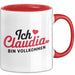 Claudia Tasse Geschenk Ich Bin Vollkommen Claudia Geschenkidee Geburtstag Rot Trendation