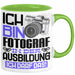 Fotograf Ausbildung Tasse Geschenk Ich Bin Fotograf In Der Ausbildung Ich Darf Das Geschenkidee Spruch Grün Trendation