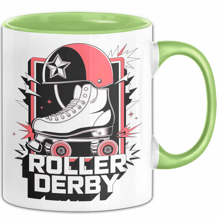 Roller Derby Spieler Tasse Geschenk Lustige Geschenkidee Spruch Für Derby Fans Grün Trendation