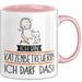 Geschenk für Katzenbetreuerin Tasse Lustige Geschenkidee Geburtstag Ich Bin Katzenbetreuerin Ich Darf Das Rosa Trendation