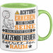 Katzenbetreuer Geschenk Tasse Lustiger Spruch Erheben Sie Sich Der Katzenbetreuer Betritt den Raum Grün Trendation