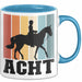 Tasse Geschenk Acht Retro Pferd Design Becher Blau Trendation