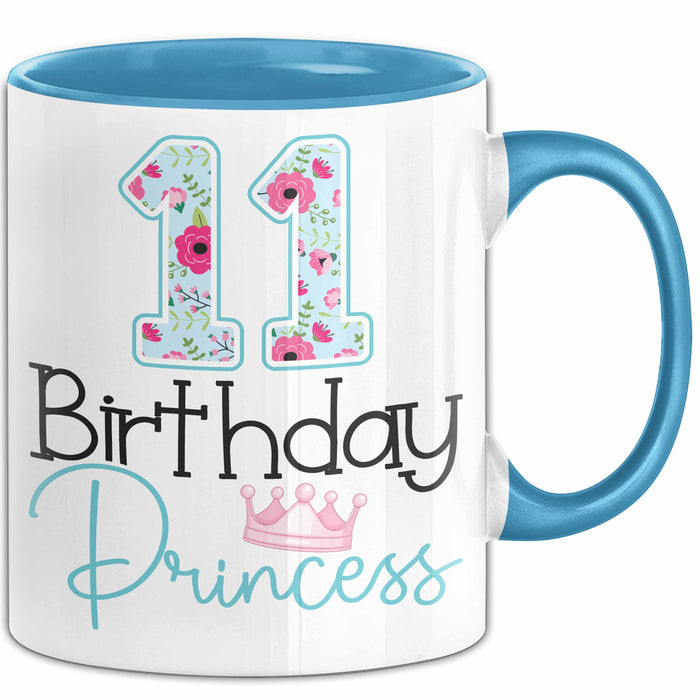 11 Birthday Princess Tasse Mädchen Geschenk 11. Geburtstag Krone Blau Trendation