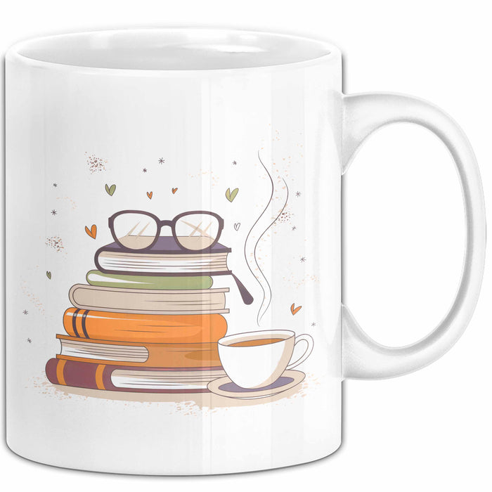 Bücherwurm Tasse Geschenk Lustige Geschenkidee Spruch Für Lese Liebhaber Weiß Trendation