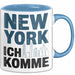 New York City USA Tasse Geschenk Lustige Geschenkidee Spruch New York Ich Komme Blau Trendation
