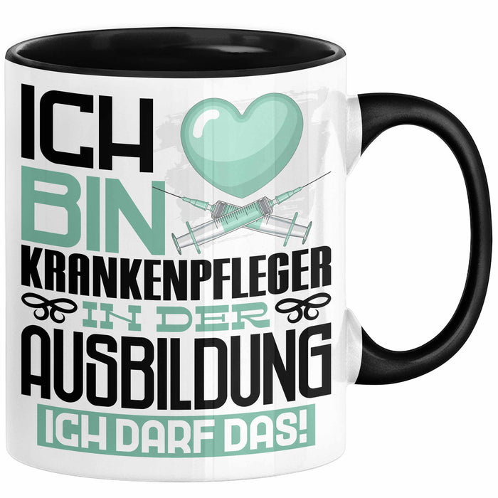Krankenpfleger Ausbildung Tasse Geschenk Ich Bin Krankenpfleger In Der Ausbildung Ich Darf Das Geschenkidee Spruch Schwarz Trendation
