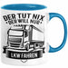 LKW Fahrer Geschenk Tasse Lastkraftwagen-Fahrer Geschenkidee Lustiger Spruch Kaffee-Becher Der Tut Nix Der Will Nur LKW Fahren Blau Trendation
