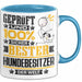 Hundebesitzer Geschenk Lustiger Spruch für Hundebesitzer Geschenkidee Bester Hundebesitzer Der Welt Blau Trendation