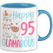 95er Geburtstag Tasse Geschenk Happy 95 And Glamarous Llama Alpaka Liebhaber Geschenkidee zum Geburtstag Blau Trendation
