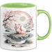 Fuchs Tierliebhaber Tasse Geschenk Lustige Geschenkidee Spruch Japanischer Kitsune Fuchs Grün Trendation