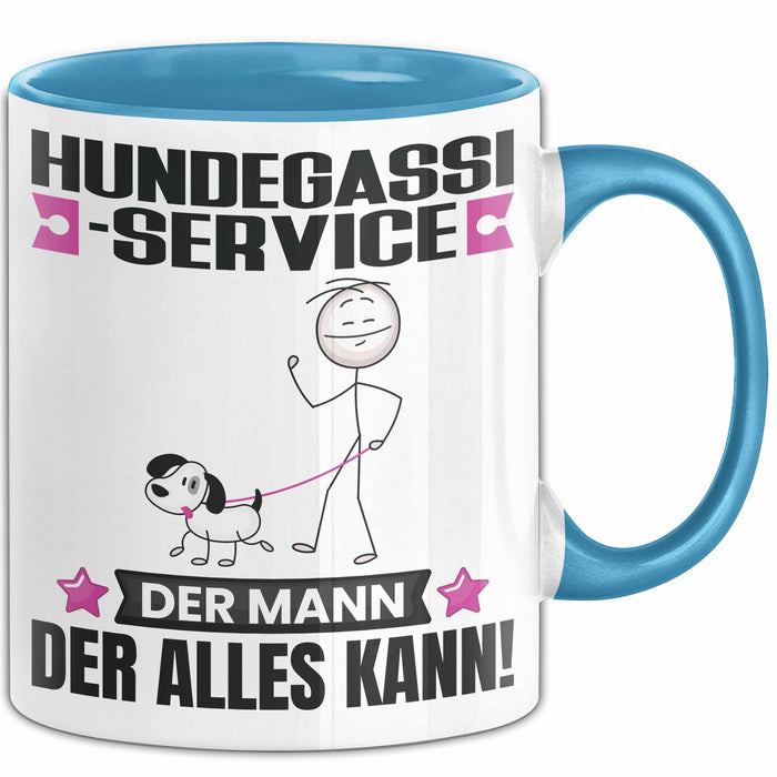 Hundegassi-Service Tasse Geschenk für Hundegassi-Service Der Mann Der Alles Kann Geschenkidee zum Geburtstag Blau Trendation