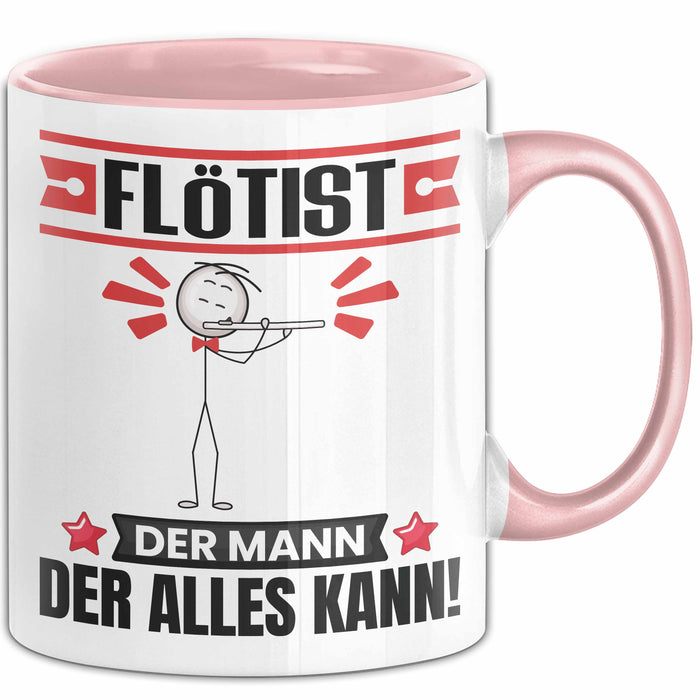 Flötist Tasse Geschenk für Flötist Der Mann Der Alles Kann Geschenkidee zum Geburtstag Rosa Trendation