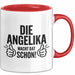 Angelika Tasse Geschenk Die Angelika Macht Dat Schon Geschenkidee Becher mit Name Rot Trendation