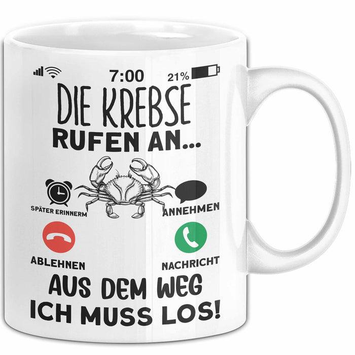 Krebse Liebhaber Tasse Geschenk Die Krebse Rufen An Geschenkidee Becher Weiß Trendation