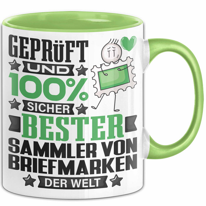 SammlervonBriefmarken Geschenk Lustiger Spruch für SammlervonBriefmarken Geschenkidee Bester SammlervonBriefmarken Der Welt Grün Trendation