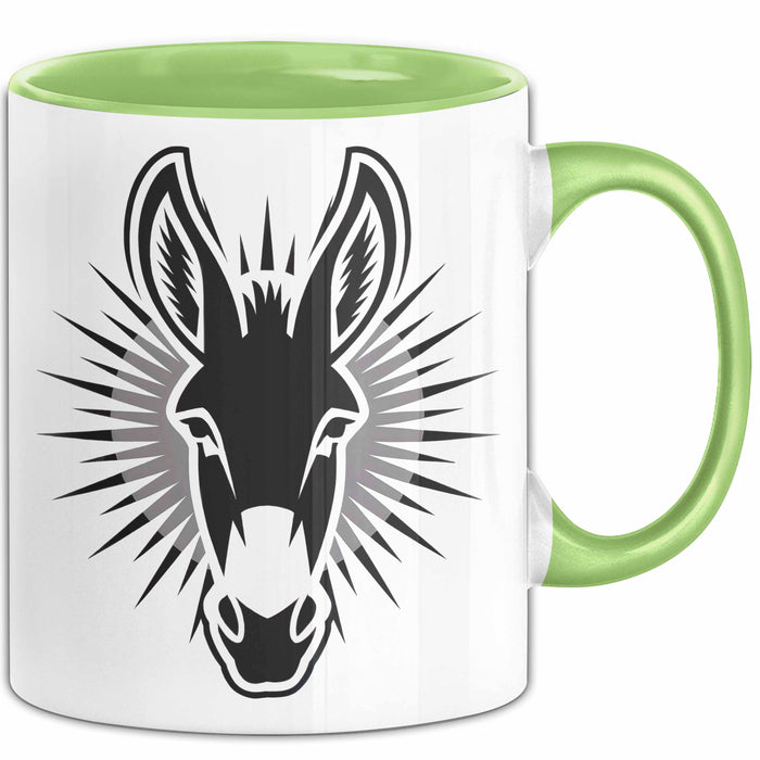 Eselbauer Esel Tier Gesicht Tasse Geschenk Lustige Geschenkidee Spruch Grün Trendation