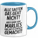 Marlies Tasse Geschenk Alle Sagten Das Geht Nicht Aber Dann Kam Marlies Und Hat Es Einfach Gemacht Geschenkidee Becher mit Name Blau Trendation