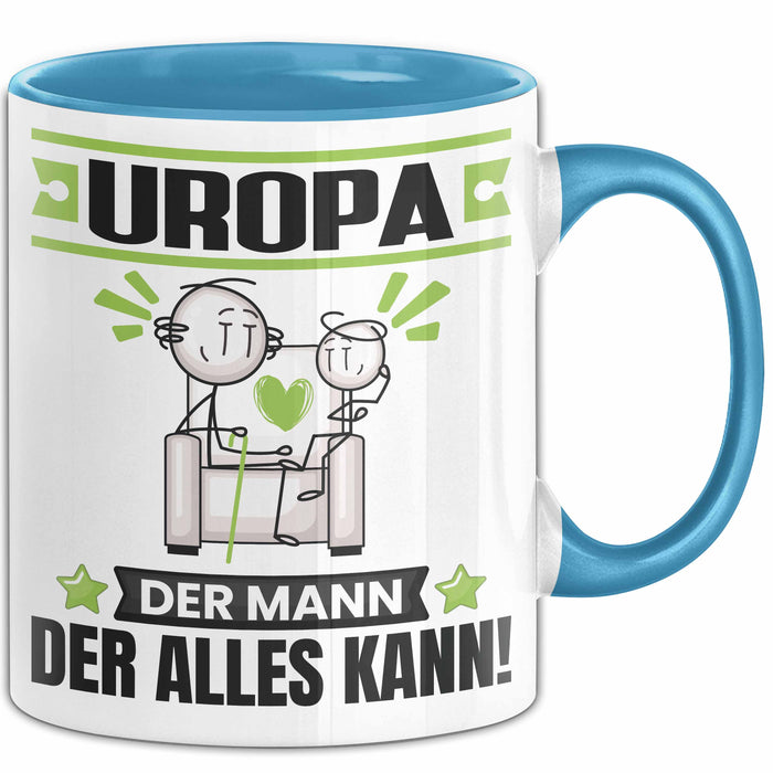 Uropa Tasse Geschenk für Uropa Der Mann Der Alles Kann Geschenkidee zum Geburtstag Blau Trendation