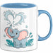 Elefantenliebhaber Tasse Geschenkidee für Wildtier Fans Blau Trendation