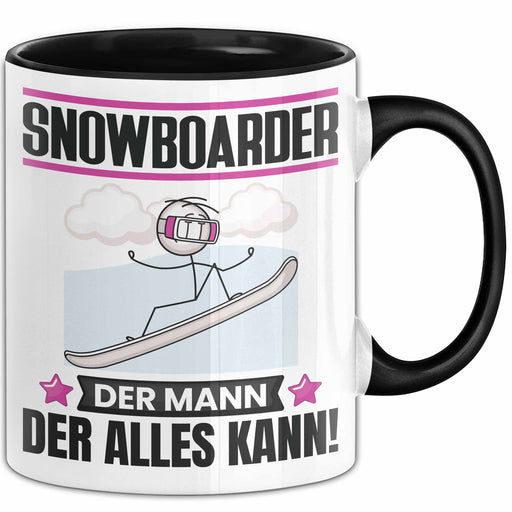 Snowboarder Tasse Geschenk für Snowboarder Der Mann Der Alles Kann Geschenkidee zum Geburtstag Schwarz Trendation