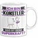 Künstler Tasse Geschenk für Künstler Geburtstag Lustiger Spruch Kaffee-Becher Was Ist Deine Superkraft Weiß Trendation