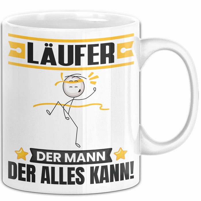 Läufer Tasse Geschenk für Läufer Der Mann Der Alles Kann Geschenkidee zum Geburtstag Weiß Trendation