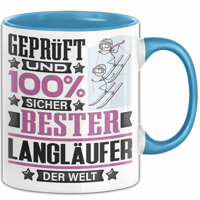 Langläufer Geschenk Lustiger Spruch für Langläufer Geschenkidee Bester Langläufer Der Welt Blau Trendation