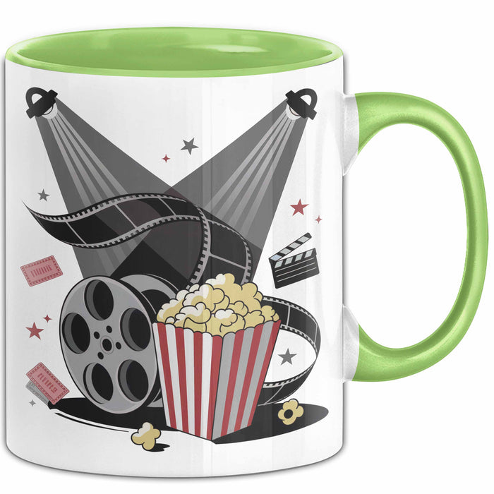 Filmfan Tasse Geschenkidee für Kinoliebhaber Lustiger Spruch Grün Trendation