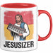 Jesus Keyboardspieler Tasse Geschenk Jesusizer Christlicher Geschenkidee Lustig Rot Trendation