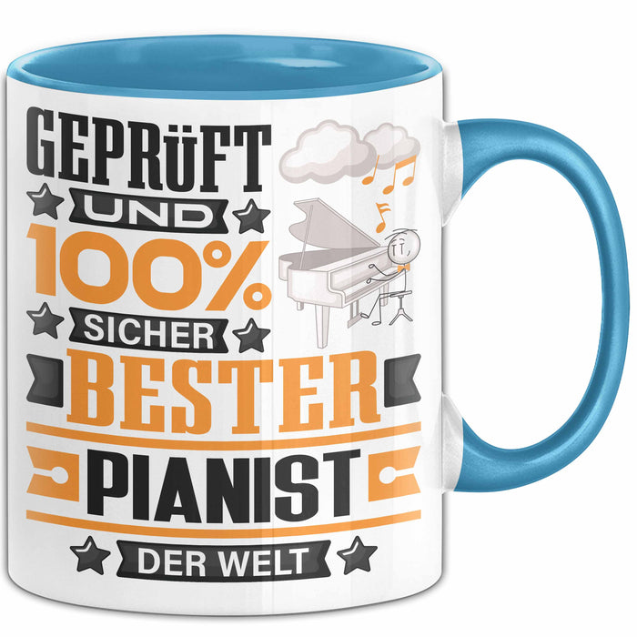Pianist Geschenk Lustiger Spruch für Pianist Geschenkidee Bester Pianist Der Welt Blau Trendation