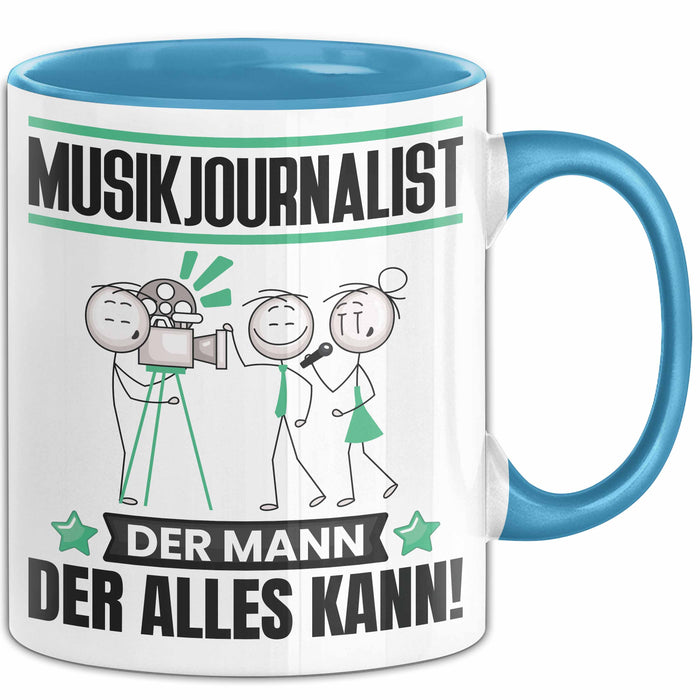 Musikjournalist Tasse Geschenk für Musikjournalist Der Mann Der Alles Kann Geschenkidee zum Geburtstag Blau Trendation