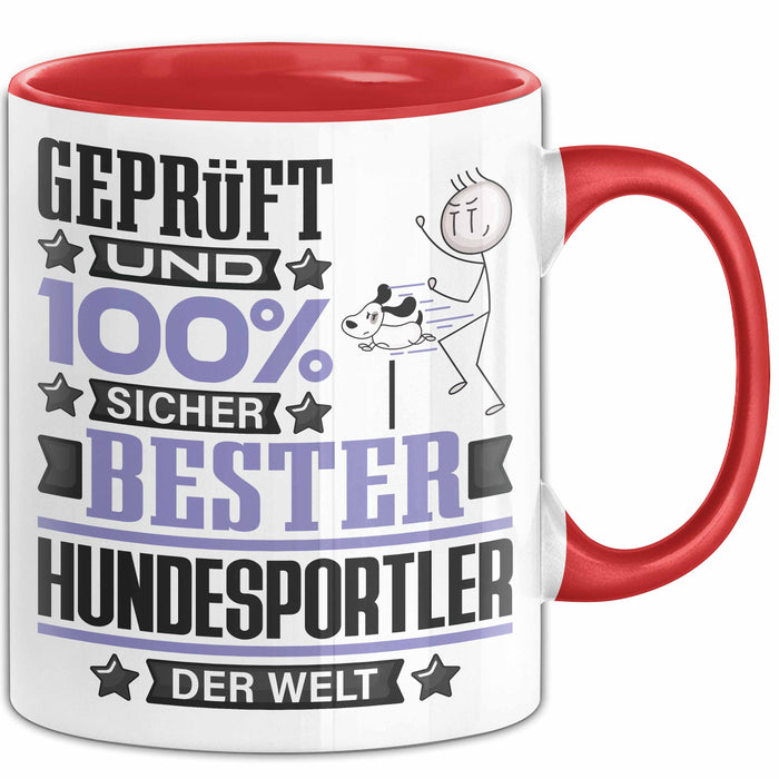 Hundesportler Geschenk Lustiger Spruch für Hundesportler Geschenkidee Bester Hundesportler Der Welt Rot Trendation