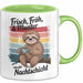 Krankenschwester Pflege Betreuung Tasse Geschenk Lustige Geschenkidee Spruch Frisch Froh & Munter Aus Der Nachtschicht Grün Trendation