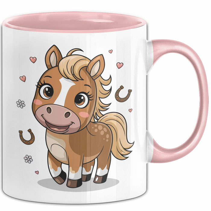 Pferdeliebhaber Tasse Geschenkidee für Reitsport Rosa Trendation