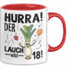 18. Geburtstag Tasse Geschenk Jungs Männer Mann 18Er Hurra Der Lauch Wird 18 Rot Trendation