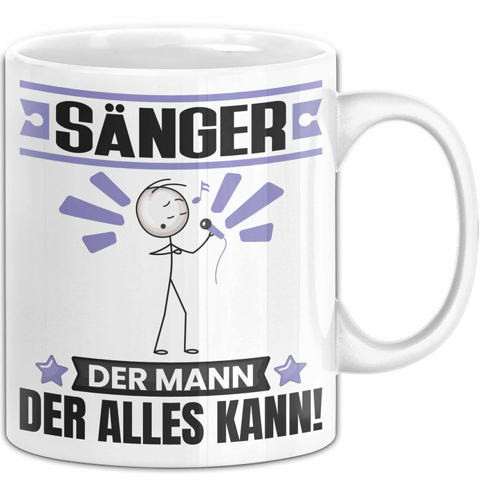 Sänger Tasse Geschenk für Sänger Der Mann Der Alles Kann Geschenkidee zum Geburtstag Weiß Trendation