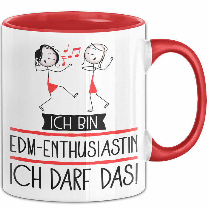 Geschenk für EDM-Enthusiastin Tasse Lustige Geschenkidee Geburtstag Ich Bin EDM-Enthusiastin Ich Darf Das Rot Trendation